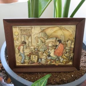 Vintage wodden wall art.